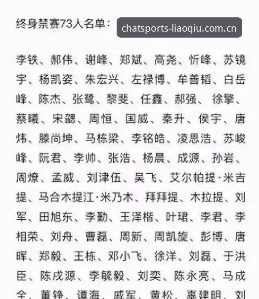 中国足协第三批禁足名单解读指南——聊球官方版带你深度理解足球反腐行动